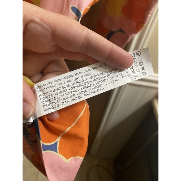 Zara Tunic Pink Top Womens Oversized Flower Multicolor Floral Kimono Sz XS NWOT - Picture 8 of 12